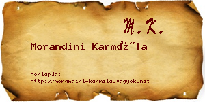 Morandini Karméla névjegykártya
